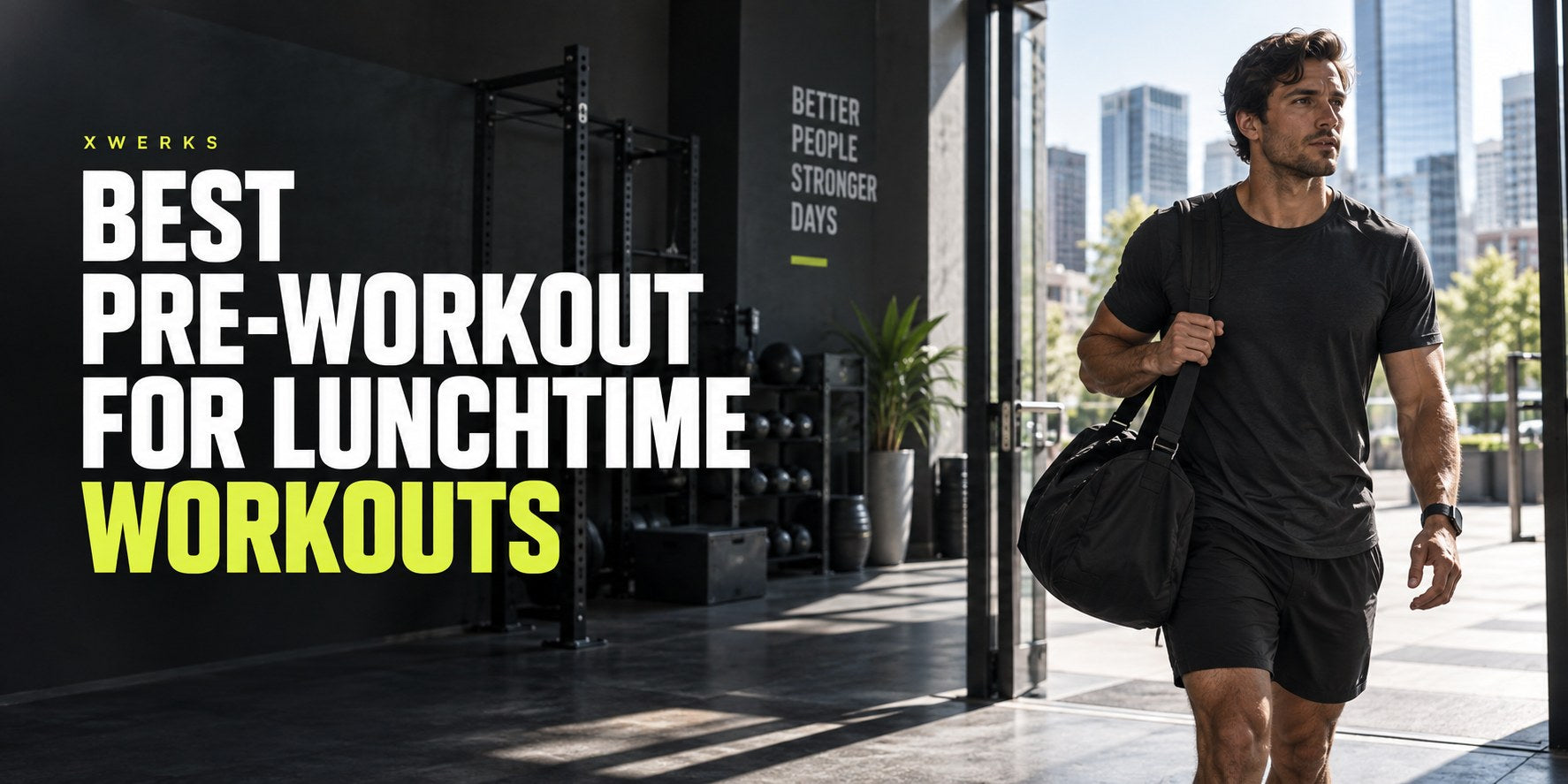 Best Pre-Workout for Lunchtime Workouts — XWERKS editorial cover.