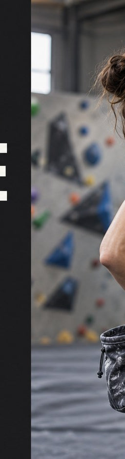 Best creatine for rock climbers title beside a climber studying a bouldering route.
