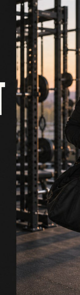 Best pre-workout for early mornings title beside an athlete in a gym at dawn.