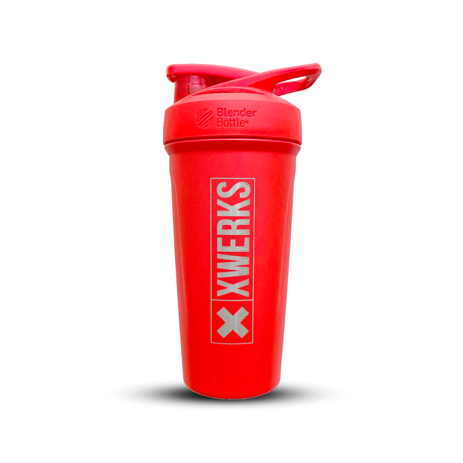 500ml Red Shaker Bottle Double Wall Sports Style Metal Protein